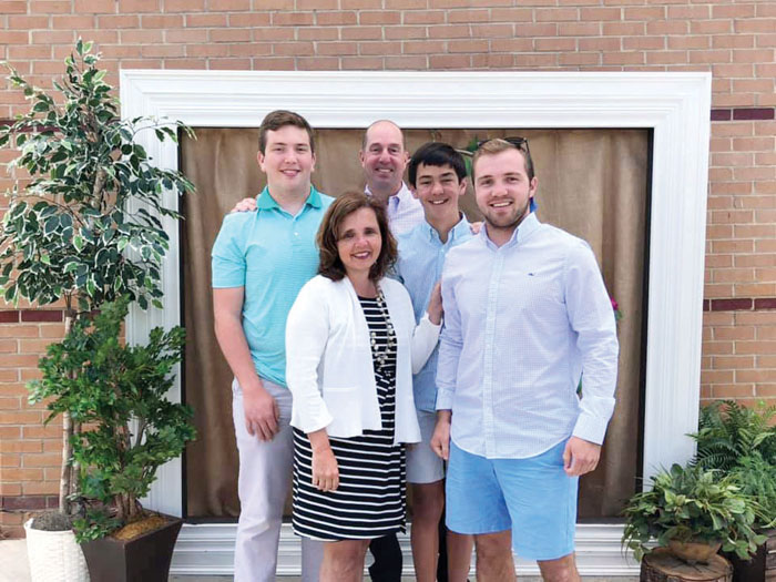 The Groce family portrait — front row, from left, Holly and Connor. Back row, Carson, Michael and Colby